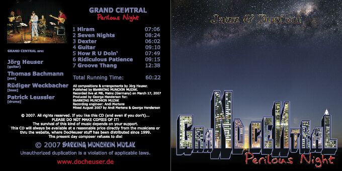 OUT NOW!!!: GRAND CENTRAL - PERILOUS NIGHT - live - click to order now!